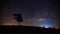 Silhouette of tree and beautiful milkyway on a night sky