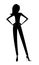 Silhouette of a Trendy Young Woman in Pants and High Heels