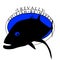 A silhouette of a trevally fish in a blue circle logo