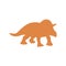 Silhouette of Triceratops dinosaur. Vector hand drawn