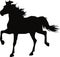 Silhouette of a trotting horse