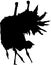 Silhouette of two fighting ostriches