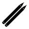 Silhouette two pencil write wooden tool office shadow