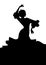 Silhouette of typical Spanish flamenco dancer woman.