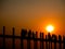 The silhouette of U-bein bridge in Mandalay