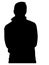 Silhouette of unknown man in profile