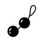 Silhouette Vaginal balls icon. Outline logo of sex toy for woman. Illustration of two silicone balls connected together with loop