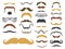 Silhouette vector mustache hair hipster curly collection beard barber and gentleman symbol fashion adult human facial