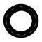 Silhouette vehicle tire of rubber wheel design