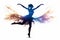 Silhouette of a very beautiful Yoga dancing woman, cinematic, dept of field, ambient. AI Generative