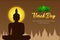 Silhouette vesak day monk phra buddha pray concentration composed release front of pho leaf religion culture faith 