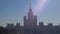 silhouette view on old historical building of Soviet Union in Moscow, Stalin's high-rises