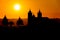 Silhouette view of a religious catholic Cathedral on top at the village