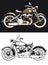 Silhouette vintage biker motorcycle sideview vector isolated old rider logo on black and white style