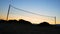 Silhouette of a volleyball net