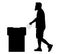 Silhouette of voting man, election. Vector illustration