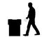 Silhouette of voting man, election. Vector illustration