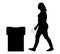 Silhouette of voting woman, election. Vector illustration