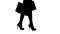 Silhouette walking legs of shopping lady with shopping bag.