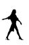 Silhouette walking woman