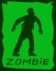Silhouette of a walking zombie concept. Vector illustration.