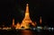 Silhouette of Wat Arun at sunset,The Temple of Dawn, Bangkok ,T