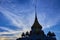 Silhouette of Wat Tri Mit temple, Bangkok, Thailand.