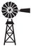 Silhouette of a water pumping windmill vector illustration