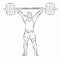 Silhouette of weightlifter , vector drawing