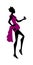 Silhouette of Western Saloon Girl.