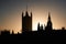 Silhouette of Westminster abbey in London