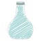 Silhouette wide glass bottle down with blue stripes