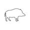 Silhouette of the wild boar icon or logo