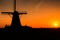 Silhouette windmill