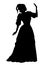 Silhouette woman in a ball gown