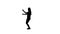 Silhouette woman dancing energetically