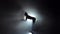 Silhouette woman dancing in smoky studio twerk dance. Slow motion
