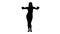 Silhouette of woman doing exercises with hand weights