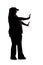 Silhouette of a Woman Doing a Stop Gesture