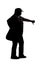 Silhouette of a Woman Doing a Thumbs Down Gesture