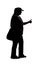 Silhouette of a Woman Doing a Thumbs Up Gesture