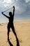 Silhouette of a woman with golf putter