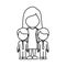 silhouette woman her boys twins icon