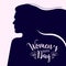 Silhouette of woman. International Women`s Day. Womens History Month. 8 march