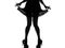 Silhouette woman legs pulling her summer dress