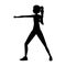 Silhouette woman martial arts standing fist