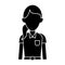 Silhouette woman paramedic worker hospital emergency