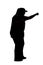 Silhouette of a Woman Punching Something