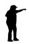 Silhouette of a Woman Punching Something