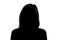 Silhouette of a woman\'s face on a white background